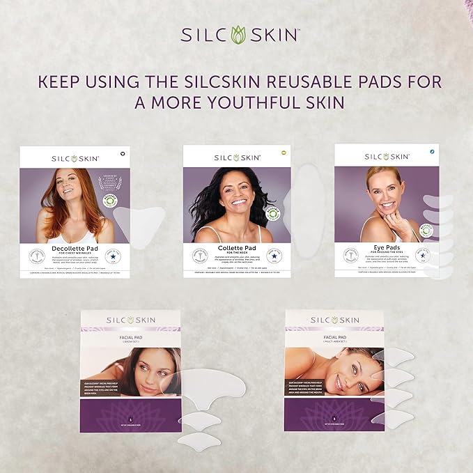 Silc Skin Silicone Eye Pads Reusable Overnight Eye Patches, Medical Grade Silicone For Fine Lines And Puffiness, 120 Day Supply
