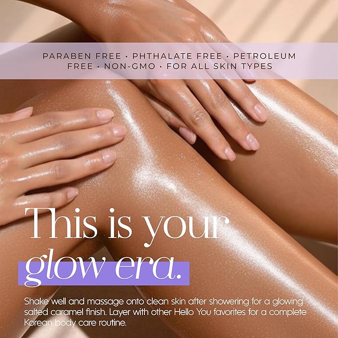 Hello You Jojoba Oil & Peptides Shimmer Body Oil – Dermatologist Tested, Anti Aging, Korean Skin Care – Hydrating Glow For Dry Skin, Smooth Radiant Finish – Clean Beauty – Gummy bear Scent, 3.38 Oz