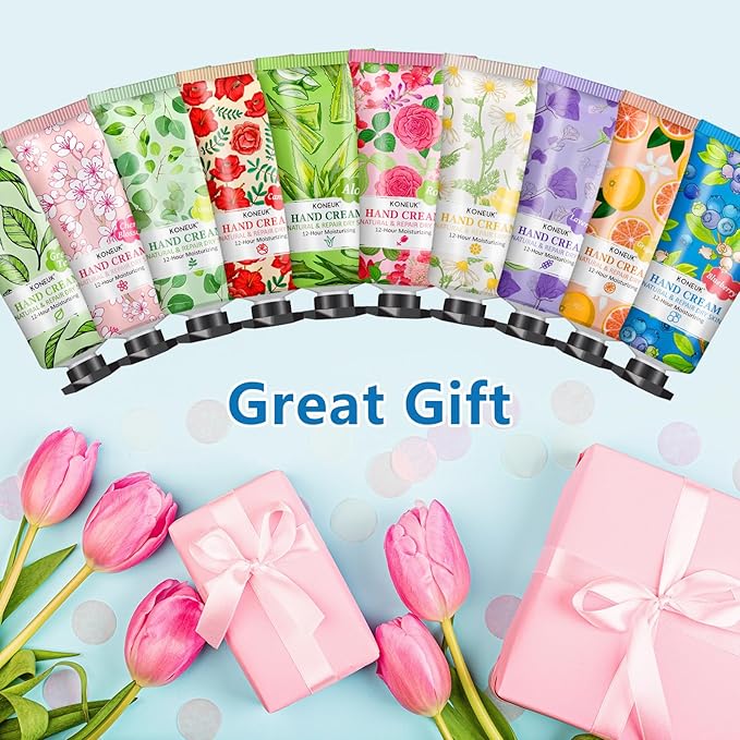 KONEUK 16 Pack Hand Cream Gifts Set, Bulk Hand Lotion Travel Size for Dry Cracked Hands, Hand Cream for Mothers Day Gifts, Teacher Appreciation Gifts, Nurses Week Gifts and Bridal Shower Gifts