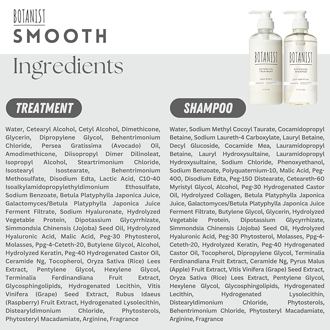 BOTANIST Moisturizing Shampoo and Conditioner Set for Frizzy Hair, Keratin Anti Frizz Shampoo & Conditioner, Sulfate Free & Argan Oil Shampoo and Conditioner for Women& Men from Japan 31.7Fl Oz SMOOTH