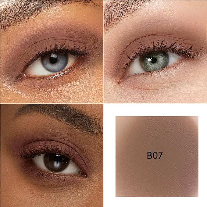 Mocha Brown Matte Eyeshadow Palette, Single Neutral Eye Shadow Palette Makeup Velvet Smooth Pressed Powder Lightweight Blendable Eyeshadow for Women Daily Natural Eyeliner Brow Travel-Friendly