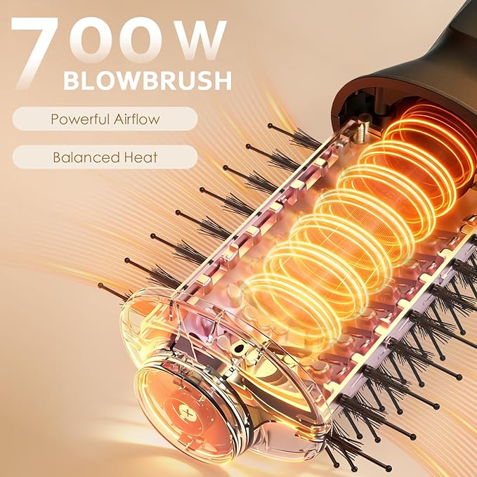 Aleath Hair Blow Dryer Brush for Travel: 2026 Gifts for Women - Small Hot Air Brush with Auto Dual Voltage - Fast Blowout Brush European International Travel Essentials