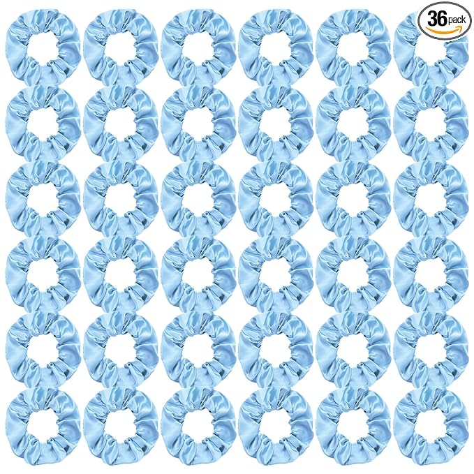 Silk Satin Scrunchies for Women Girls 36 PCS Hair Scrunchies Silk Satin Hair Ties for Thick Hair Bulk Hair Ties Hair Accessories