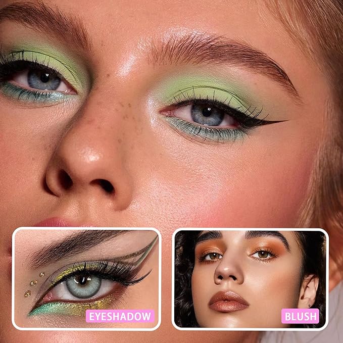 40 Colors Eyeshadow Palette,Matte Glitter Eyeshadow Makeup Palette with Eyeshadow Brush,Highly Pigmented Colorful Shimmer Eye Shadow Palette Makeup Kit for Women