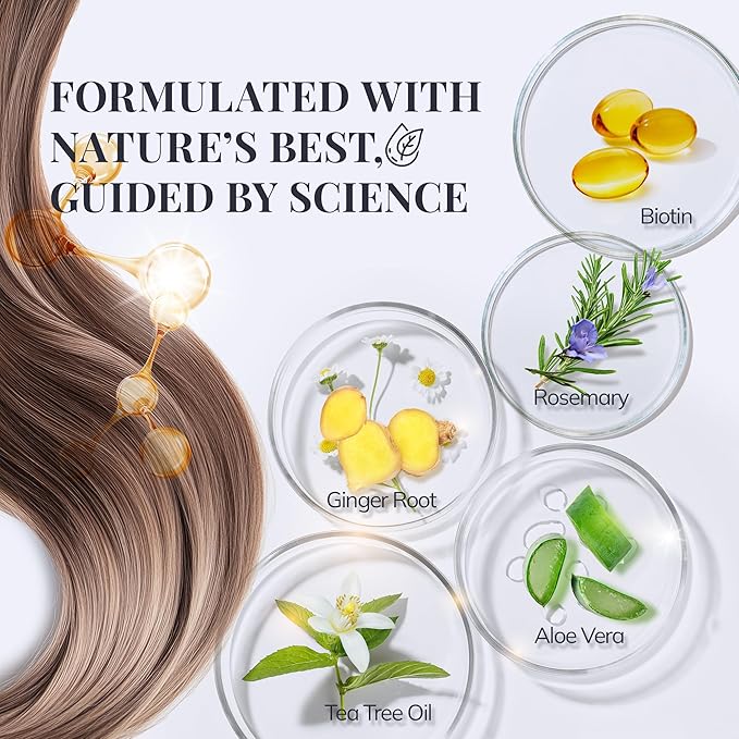 Biotin & Rosemary Shampoo for Hair Growth: Hair Loss Shampoo for Thinning Hair Infused with Nutrient Rich Ingredients for Hair thickening Sulfate Free 16.9 fl oz