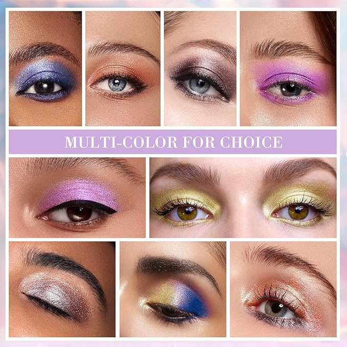 Shining Shimmer Glitter Liquid Eyeshadow Metallic Pigments Makeup Metals Gloss for Eyes Eyeliners Sparkling Eye Shadow Set Gift Shiny Pen Eyeliner Kit (A109)