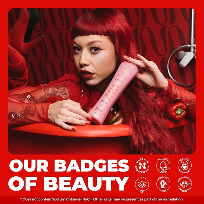 naissant Deep Red Hair Toning Shampoo | Ultra High-Purity Pigments | Deposits Vibrant Red Tone | Hyaluronic Acid, Collagen & Biotin | Paraben, Ammonia & Sulfate Free | 10.1 Fl. Oz