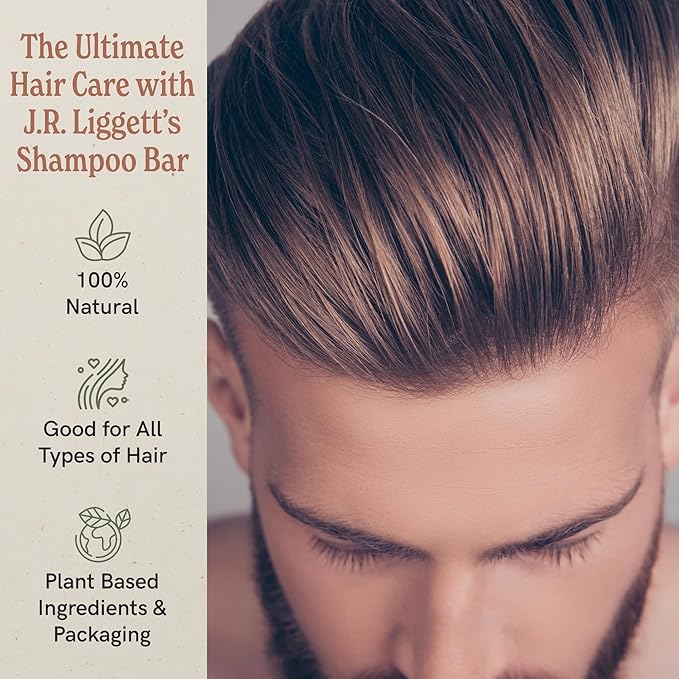 J.R.LIGGETT'S Shampoo Bar - Moisturizing Formula, All-Natural Solid Shampoo Bar with Coconut Oil & Aloe Vera, Sulfate-Free, Detergent-Free, Restores Softness, Protects Against Breakage, 3.5 oz, 1 Pack