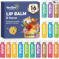 YesBes 16 Pack Lip Balm, Natural Lip Balm Bulk with Vitamin E and Coconut Oil, Moisturizing Lip Balms for Dry Cracked Lips, Lip Balms for Mothers Day Gifts Stocking Stuffers - 8 Flavors