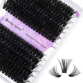 Lash Clusters 60D/80D Eyelash Clusters Natural Wispy D Curl Mixed Length 16-20mm Fluffy Individual Eyelash Extensions for DIY Lashes at Home