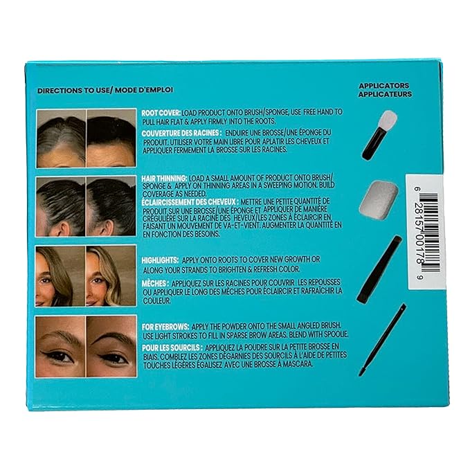 SURETHIK 4-in-1 Premium Hairline Powder Kit - Conceal Thinning Hair, Root Touch-Up, Highlight Refresher & Eyebrow Enhancer for Men and Women (Grey)