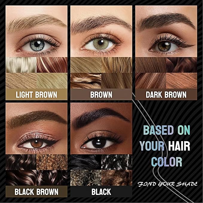 NinjaTiger Eyebrow Pencil Brow Pen - 2-Pack 2-IN-1 Dual-Ended Eye Brow Pencils 2-Fork-Tip Microblading Eyebrow Pen for Women Waterproof Eyebrow Pen with Brow Brushes Dark Brown ＆ Black Brown