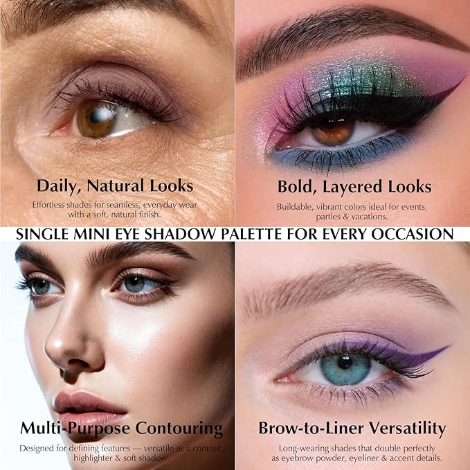 Nude Beige Matte Eyeshadow Palette, Mini Monochrome Powder Eye Shadow for Older Women, High-Pigment White Eyeshadow Compact sombras para ojos, Naturing-Looking Smooth Blendable Color