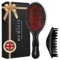 Boar Bristle Hair Brush Since 1965 British Craftsmanship, Handmade Natural Wood Slick Back Hairbrush, Gentle Detangling Smoothing Women Men Kids Curly Thick, Fine Hair