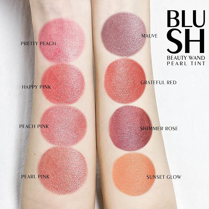 KYDA Blush Beauty Wand, Shimmer Blush with Cushion Applicator, Natural Pearl Finish, Silky Smooth Creamy, Lasting Glowing Blusher