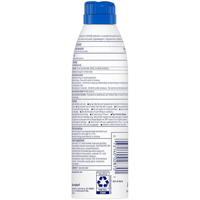 Coppertone SPORT Sunscreen Spray SPF 50, Zinc Oxide Mineral Sunscreen, Water Resistant, 5 Oz (Pack of 2)