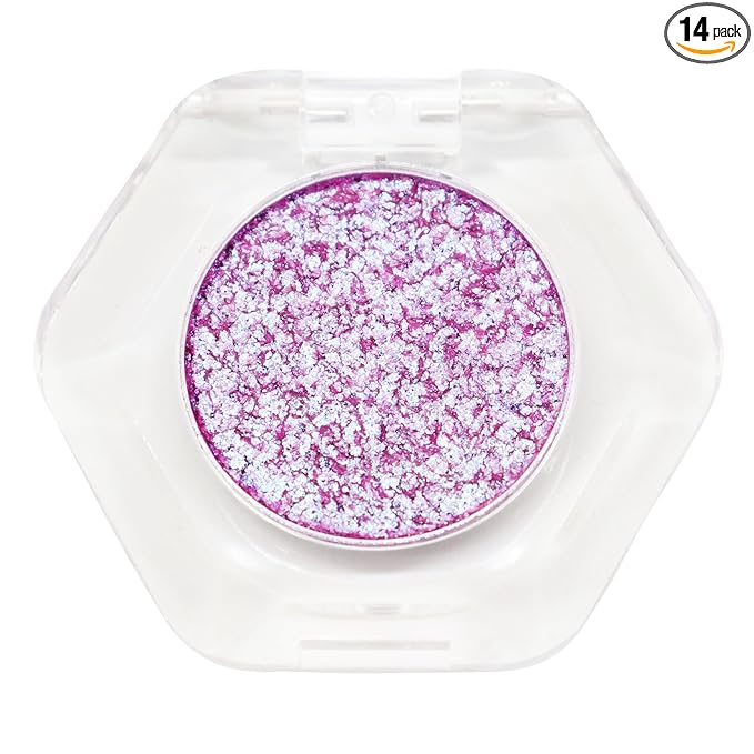 Chameleon Eyeshadow Collection, 14 Shades, Glitter Pressed Powder, Iridescent Shimmer Colors. (Solar Delirium)
