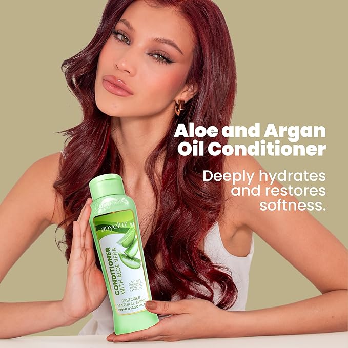 ANYELUZ Aloe Vera Argan Oil Conditioner for All Hair Types | Detangler