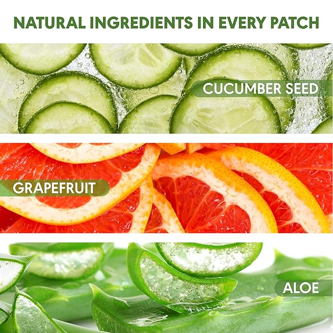 60 PCS Under Eye Patches for Puffy Eyes and Dark Circles & Eye Bags with Green Tea Matcha & Aloe - Natural Skincare Hydrating Eye Masks with Hyaluronic Acid to Refresh, Soothe & Revitalize