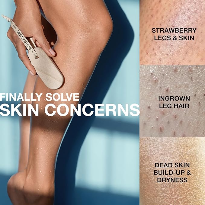 LEG & BODY SCRUB - Deep Exfoliating Stone Body Scrubber for Strawberry Legs Treatment, Leg Exfoliator Ingrown Hair, Dead Skin Remover, Foot Scrub & Natural Body Exfoliator for Women Men