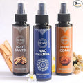 Set of 3 Smudge Sprays Palo Santo|Nag Champa|Copal for Cleansing Negative Energy and Protection - Natural Room Sprays and Body Mists Made with Non Toxic Essential Oils