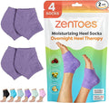 ZenToes Moisturizing Socks for Cracked Heel Treatment, Vitamin E, Olive Oil and Jojoba Oil Infused Heel Socks, Spa Gifts for Women, Mothers Day Gifts (Fuzzy Lilac Purple, Regular)
