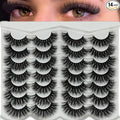 Mink Lashes Fluffy 18mm Long D Curl Short Fluffy Lashes Pack 3D Volume Dramatic Lash Strips Faux Mink False Eyelashes Natural Look