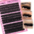 Yawamica Eyelash Clusters Fluffy Cluster Eyelash Extensions 14-20mm Wispy Lash Clusters 100D+150D+200D Mixed Volume Individual Lashes 240pcs Cluster Lash DIY Lash Extension by Self