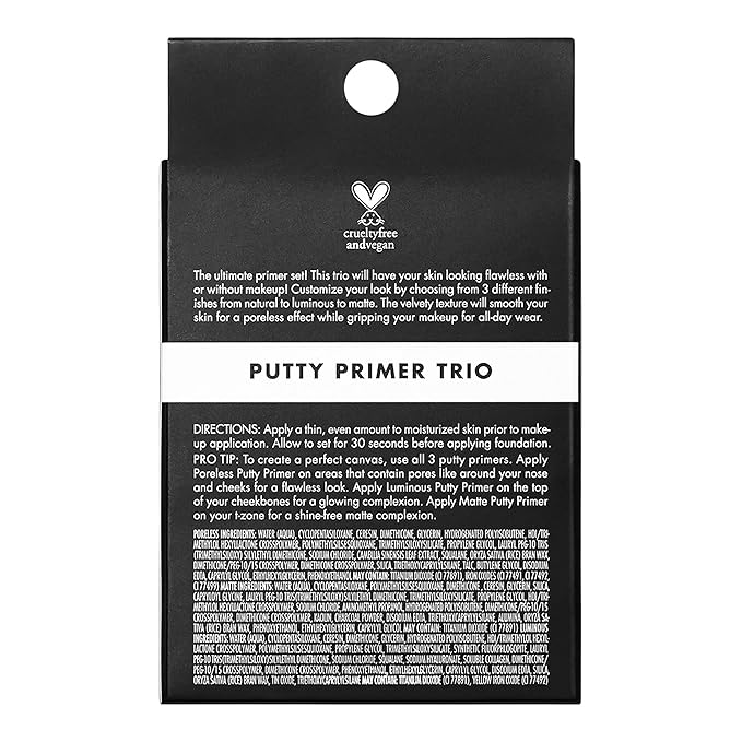 e.l.f. Cosmetics Putty Primer Trio, Includes Poreless Putty, Matte Putty & Luminous Putty, Travel Size, 0.14 Oz (4g) Each, 0.14 ounces