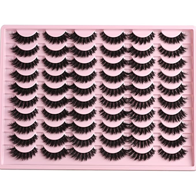 FARRED Lashes Natural False Eyelashes Wispy Fake Lash Strips 30 Pairs Volume Cat Eye Mink Strip Eyelash Short Fluffy Easy Cateye Lashes for Beginners Full Eye Lash Natural Looking for Daily Makeup