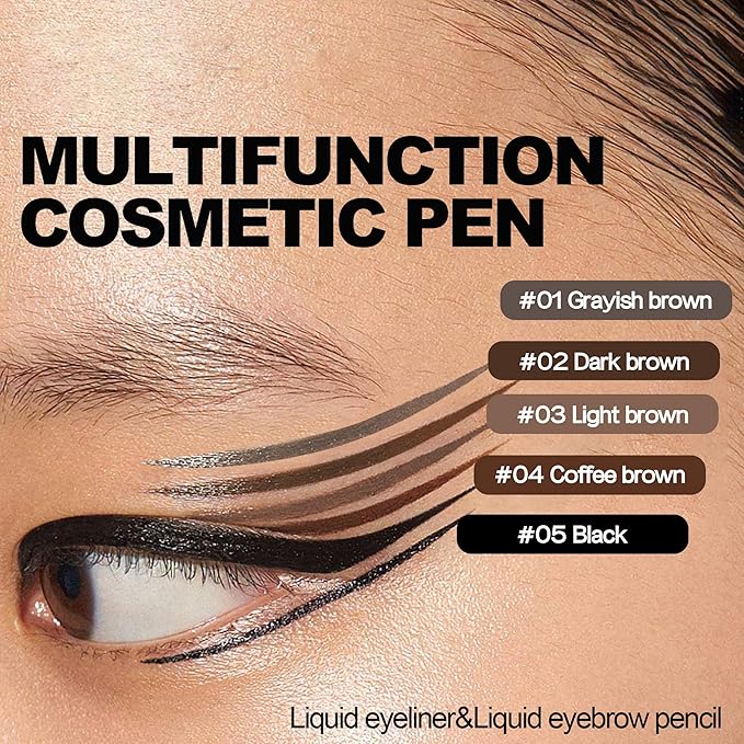 Eyebrow Pencil Ultra-Fine Liquid Eyeliner, Wild Eye Makeup Water Eyebrow Pen, Waterproof Brow Pen Eye Pencil, Multifunctional Finish，Longwearing, Smudge-proof, Ultra-Fine Tip (03)
