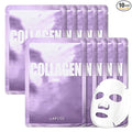 LAPCOS Collagen Sheet Mask - Firming & Age-Defying Face Masks with Collagen Peptides - Minimizes Fine Lines & Restores Skin Elasticity - Highly Breathable PT Cell Sheet - Korean Skin Care (Pack of 10)