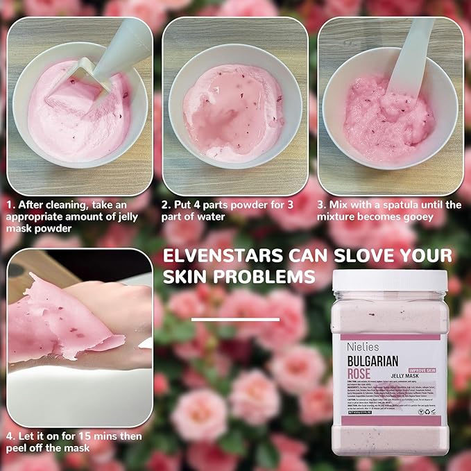 Hydro Jelly Masks for Facials, Jelly Mask Powder, Esthemax Hydro Jelly Mask, Moisturizing& Hydrating 23 Fl Oz (Rose)