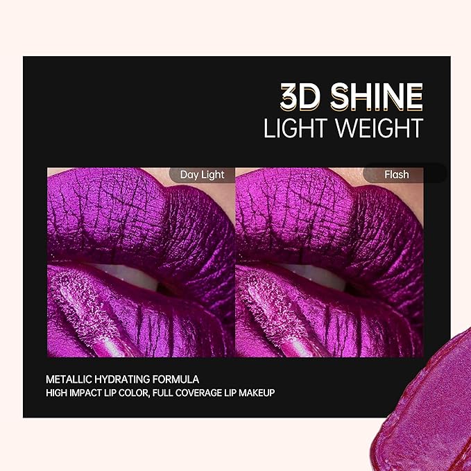 Depuplum Chocolate Lipsticks for Women Dark Brown Metallic Lipstick Long Lasting Shimmer Lip Gloss Glitter Waterproof Lipsticks Full Coverage Lip Color for Mother's Day,DP109 Candy