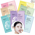 DERMAL Hydrogel Melting Mask Variety Pack 7 Sheets - Korean Overnight Face Mask Set with Collagen, Hyaluronic, PDRN, Vitamin, Rice Ceramide, Peptide, Cica - Glass Skin Jelly Gel K-Beauty Ritual
