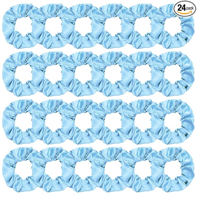Silk Satin Scrunchies for Women Girls 24 PCS Hair Scrunchies Silk Satin Hair Ties for Thick Hair Bulk Hair Ties Hair Accessories