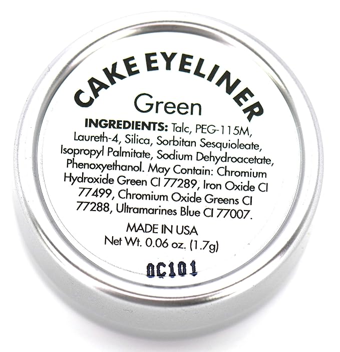 Pure Ziva Matte Forest Emerald Green Cake Eyeliner & Pressed Eyeshadow, Water Activated Powder; Gluten & Cruelty Free