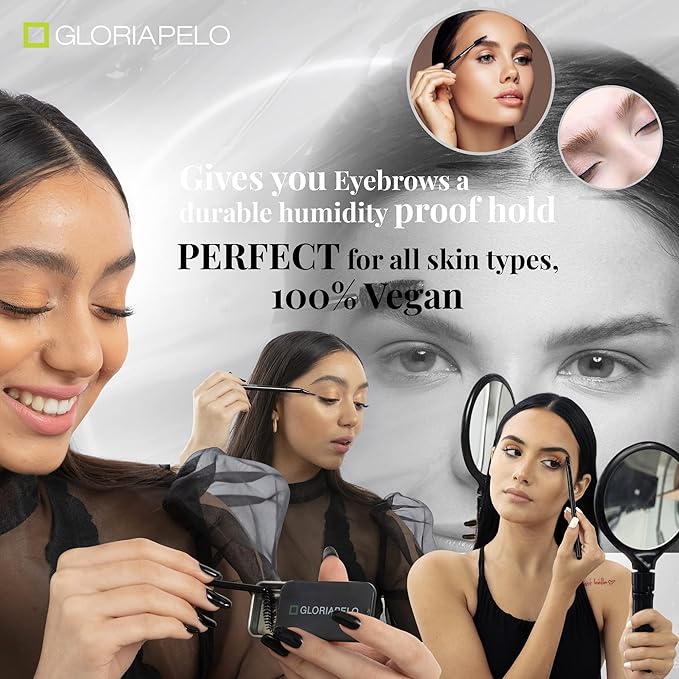 Eyebrow Gel and Brow Soap – Set of 2 Soap Eyebrow Kit with Spoolie and Eyebrow Pomade Dark Brown or Chocolate – Long-Lasting, Waterproof Vegan Formula – Natural Eyebrow Effect