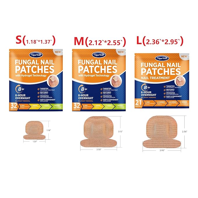 Large Nail Patches Extra Strength: 21 PCS Nighttime Hydrogel Patches for Overnight Repair - Visible Results in 8 Hours - Toenail Treatment Extra Strength