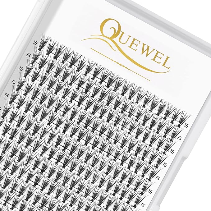 QUEWEL Cluster Lashes 240Pcs Individual Lash 20D 0.07C Curl 15mm Knot-Free Lash Extensions Clusters Lashes Soft&Natural False Eyelashes Individual DIY Eyelash Extension at Home(20D 0.07C 15)