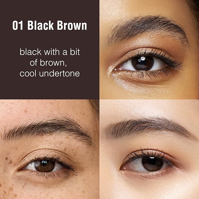 Ruby Kisses Go Brow Microblading Eyebrow Pen, Waterproof Eyebrow Pencil for Women, Dual-Ended Liquid Tattoo Brow Pencil with 4-Fork & Precise Brush Tip for Natural Hair-Like Strokes (Black Brown)