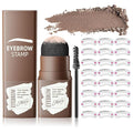 Eyebrow Stamp & Eyebrow Stencil Kit, Eye Brow Stencil Kits with Eyebrow Brush, Long-Lasting Waterproof & Smudge-Proof Eyebrow Shaping Kit with 24PCS Thin & Thick Eyebrow Stencils (Medium Brown)