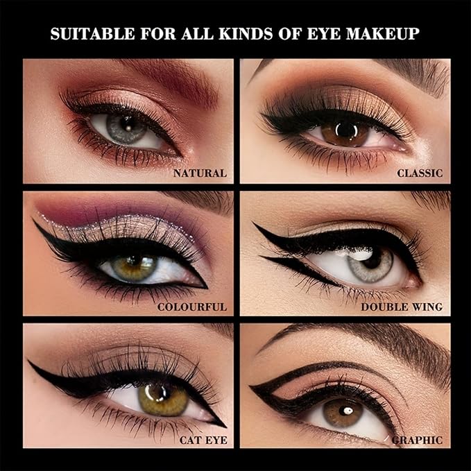 Gel Eyeliner 10 Colors Smooth Cream Matte Eyeliner Gel Longlasting Waterproof and Smudgeproof High Pigment Eyeliner with Brush (03 Brown)