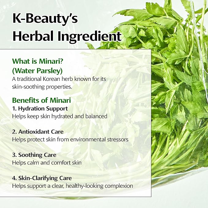 Minari Ampoule Cleanser for Face – K-Beauty Korean Water Parsley & Kakadu Plum Extracts, Hydrating & Gentle Daily Facial Cleanser (Pack of 1)