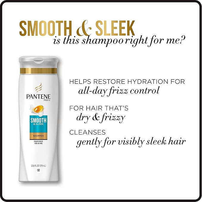 Pantene Argan Oil Shampoo 25.4 OZ and Conditioner 24 OZ for Dry Hair, Smooth and Sleek, Bundle Pack (Packaging May Vary)