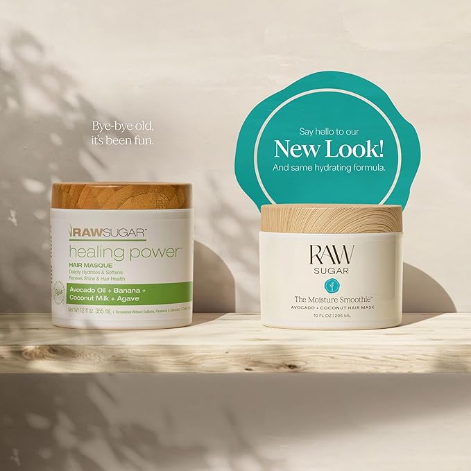 Raw Sugar The Moisture Smoothie Bundle - Shampoo, Conditioner & Hair Mask, Hair Care for Dry Damaged Hair, Formulated without SLS/SLES & Parabens
