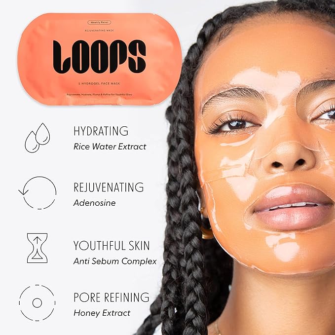 LOOPS VARIETY LOOP KIT - The Best Hydrogel Korean Face Masks for Every Skin Moment - Loops Face Mask - 5 Masks for Hydrating, Detoxifying, Repairing, Soothing, and Rejuvenating - All Skin Types 5pc