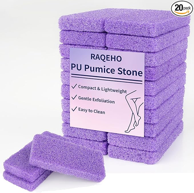 20 Small Pumice Stone for Feet - 3.6 X 1.8 X 0.47 Inch Purple Foot Pumice Stone Foot Filer Pedicura Scrubber for Callus Removal Foot Care Spa Productos for Dark Elbows Hard Skin Exfoliating