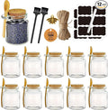 Sugar Scrub Containers, Bath Salt Jar, Spice Jars with Bamboo Spoon, Body Scrub Containers, 8oz Sugar Scrub Jars, Homemade Butter Container W/ Labels and Cleaning Brush, 12 Pack