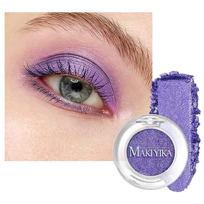 MAKI YIKA Dark Purple Crème Eyeshadow Single, Shimmer Cream Lavender Eye Shadow palette for Women Color Stay Long Lasting Waterproof Eye Makeup Monochrome Eyeshadows,#16